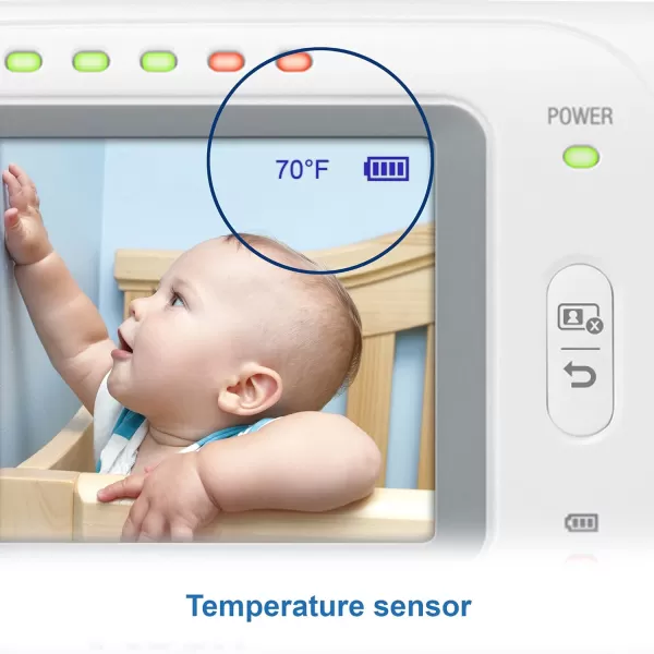 VTech Video Baby Monitor with 1000ft Long Range Auto Night Vision 28 Screen 2Way Audio Talk Temperature Sensor Power Saving Mode Lullabies and Wallmountable Camera with bracket White24 screen