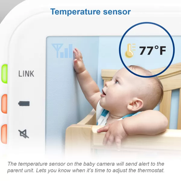 VTech Video Baby Monitor with 1000ft Long Range Auto Night Vision 28 Screen 2Way Audio Talk Temperature Sensor Power Saving Mode Lullabies and Wallmountable Camera with bracket White28 screen