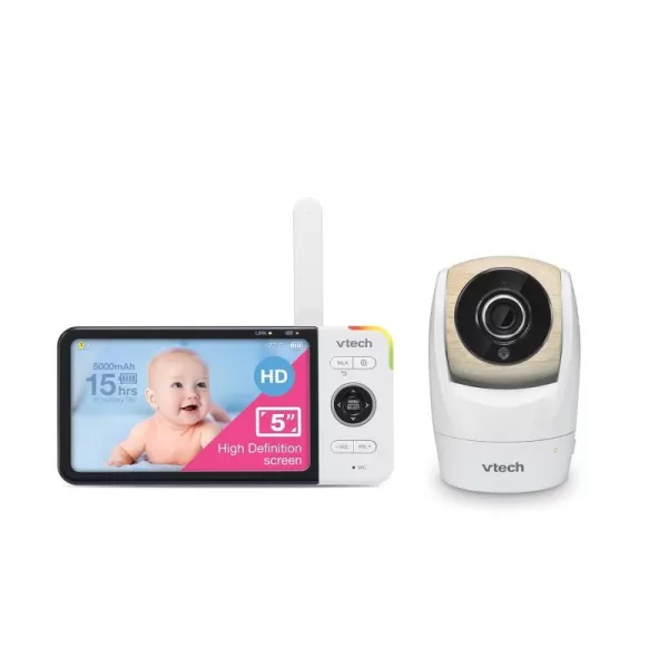 Upgraded VTech VM919HD Video Monitor with Battery Support 15hr Video Streaming 7 720p HD Display360 Panoramic Viewing 110 WideAngle ViewHD Night VisionUp to 1000ft RangeSecured Transmission1 Camera 5 Inch LCD Screen