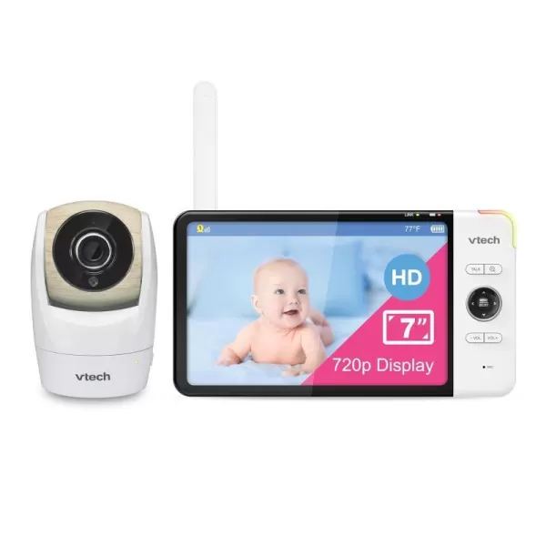 Upgraded VTech VM919HD Video Monitor with Battery Support 15hr Video Streaming 7 720p HD Display360 Panoramic Viewing 110 WideAngle ViewHD Night VisionUp to 1000ft RangeSecured Transmission1 Camera 7 Inch LCD Screen