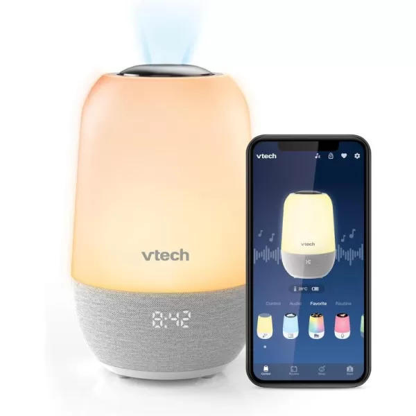 VTech BC8313 VHush Soothing Sleep Trainer with 200 StoriesSongsSounds amp Sleep Program Portable Bluetooth HD Speaker MultiColor NightLight Ceiling Projector amp Record Your own VoiceVHush