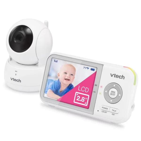 VTech VM923 Video Baby Monitor with 19Hour Battery Life 1000ft Long Range PanTiltZoom Enhanced Night Vision 28 Screen 2Way Audio Talk Temperature Sensor Power Saving Mode and Lullabies1 Camera