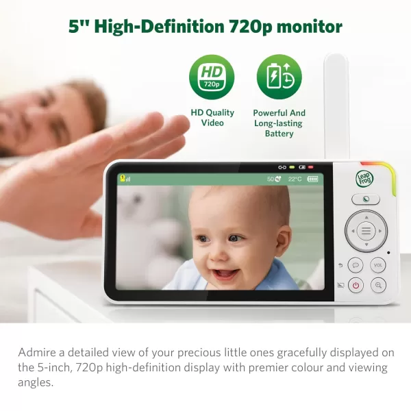 LeapFrog LF930HD 1080p Smart Remote Access Baby Monitor 360 Pan amp Tilt 7 720p HD Display Color Night Light Color Night Vision TwoWay Intercom5 LCD