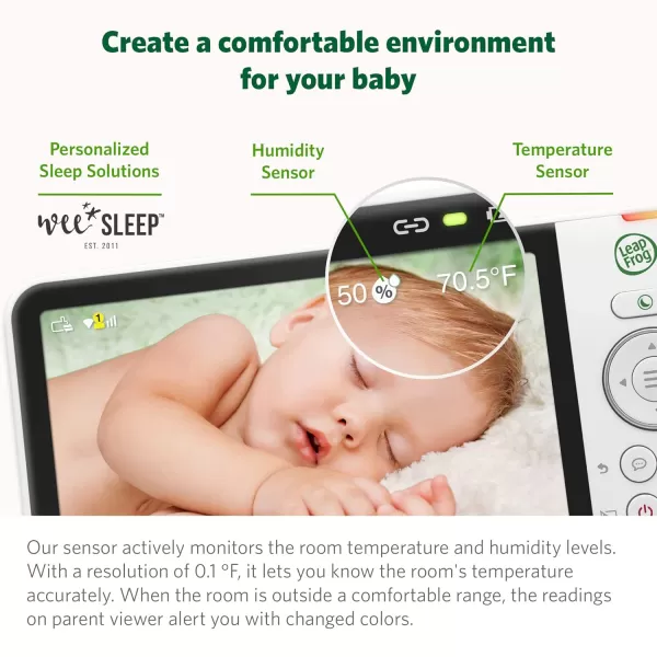 LeapFrog LF930HD 1080p Smart Remote Access Baby Monitor 360 Pan amp Tilt 7 720p HD Display Color Night Light Color Night Vision TwoWay Intercom7 LCD