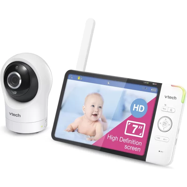 VTech RM77642HD 1080p Smart WiFi Remote Access 2Camera BabyMonitor 360 PanampTilt 10X Zoom 7 720p HD Display amp NightVision Soothing Sounds 2Way Talk TemperatureampMotion Detection iOSampAndroid1 Camera