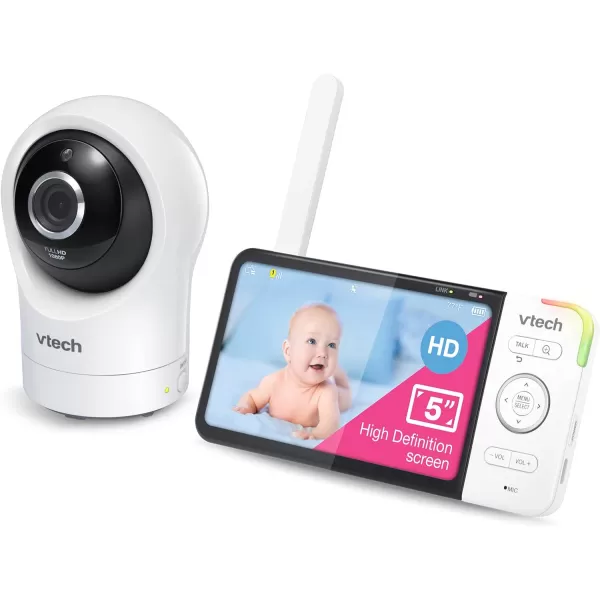 VTech RM5764HD 1080p Smart WiFi Remote Access Baby Monitor 360 Pan amp Tilt 5 720p HD Display HD Night Vision Soothing Sounds 2Way Talk Temperature Sensor Motion Detection iOS amp Android1 Camera