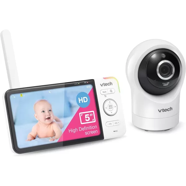 VTech RM5764HD 1080p Smart WiFi Remote Access Baby Monitor 360 Pan amp Tilt 5 720p HD Display HD Night Vision Soothing Sounds 2Way Talk Temperature Sensor Motion Detection iOS amp Android1 Camera