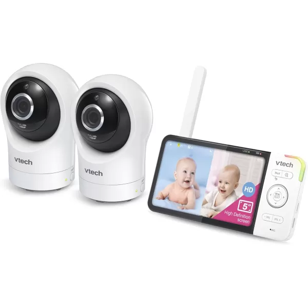 VTech RM5764HD 1080p Smart WiFi Remote Access Baby Monitor 360 Pan amp Tilt 5 720p HD Display HD Night Vision Soothing Sounds 2Way Talk Temperature Sensor Motion Detection iOS amp Android2 Camera