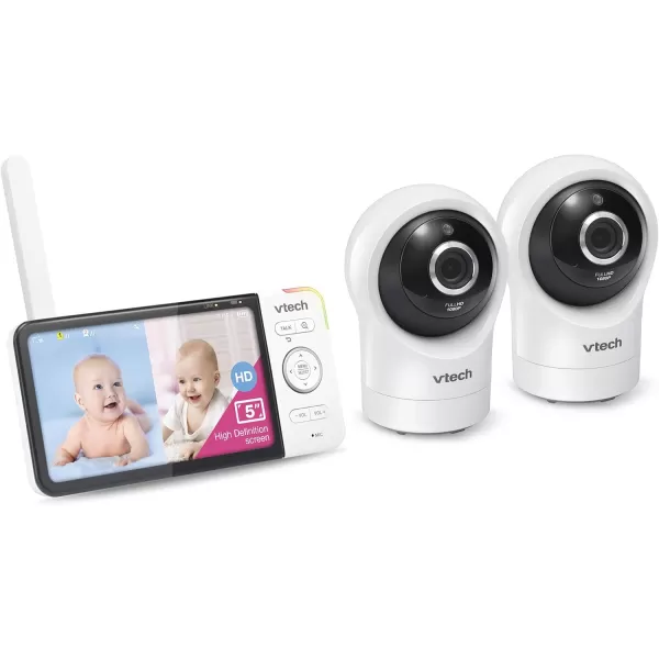 VTech RM5764HD 1080p Smart WiFi Remote Access Baby Monitor 360 Pan amp Tilt 5 720p HD Display HD Night Vision Soothing Sounds 2Way Talk Temperature Sensor Motion Detection iOS amp Android2 Camera