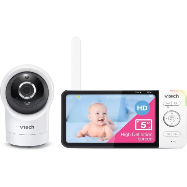 VTech RM5764HD 1080p Smart WiFi Remote Access Baby Monitor 360 Pan amp Tilt 5 720p HD Display HD Night Vision Soothing Sounds 2Way Talk Temperature Sensor Motion Detection iOS amp Android1 Camera