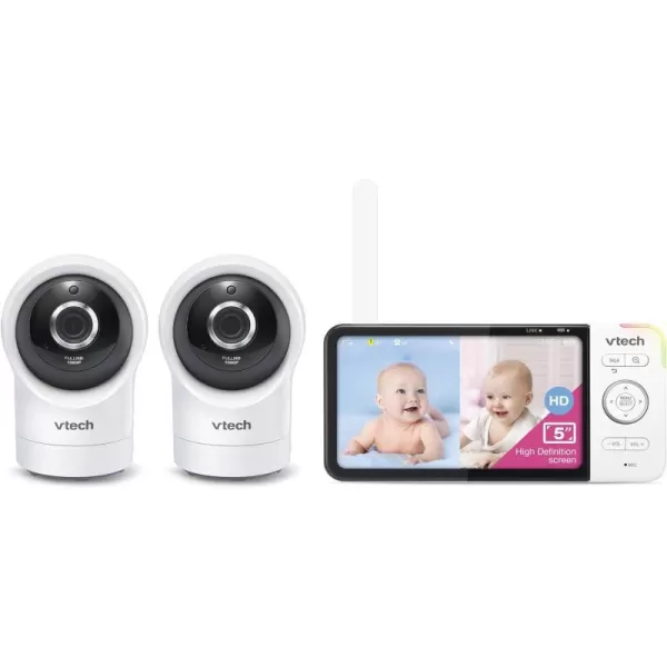 VTech RM5764HD 1080p Smart WiFi Remote Access Baby Monitor 360 Pan amp Tilt 5 720p HD Display HD Night Vision Soothing Sounds 2Way Talk Temperature Sensor Motion Detection iOS amp Android2 Camera