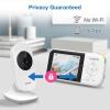 imageVTech VM819 Baby Monitor with Camera and Audio 28 Screen Portable Baby Camera Night Vision 2Way Audio Temperature Sensor and Lullabies Secure Transmission No WiFi Ideal for BabyElderlyPet28 fixed cam