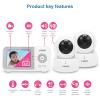 imageVTech VM819 Baby Monitor with Camera and Audio 28 Screen Portable Baby Camera Night Vision 2Way Audio Temperature Sensor and Lullabies Secure Transmission No WiFi Ideal for BabyElderlyPet28 PT 2cams