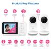 imageVTech VM819 Baby Monitor with Camera and Audio 28 Screen Portable Baby Camera Night Vision 2Way Audio Temperature Sensor and Lullabies Secure Transmission No WiFi Ideal for BabyElderlyPet28 fixed 2cams