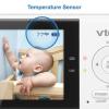 imageVTech VM819 Baby Monitor with Camera and Audio 28 Screen Portable Baby Camera Night Vision 2Way Audio Temperature Sensor and Lullabies Secure Transmission No WiFi Ideal for BabyElderlyPet28 fixed cam