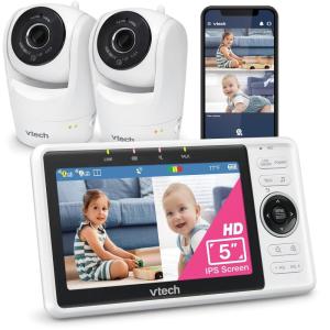 imageVTech Upgraded Smart WiFi Baby Monitor VM901 5inch 720p Display 1080p Camera HD NightVision Fully Remote Pan Tilt Zoom 2Way Talk Free Smart Phone App Works with iOS AndroidVM9012