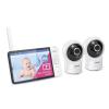 imageVTech Video Baby Monitor with 1000ft Long Range Auto Night Vision 28 Screen 2Way Audio Talk Temperature Sensor Power Saving Mode Lullabies and Wallmountable Camera with Bracket White7 Screen Wifi 2 Cam
