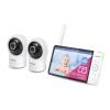 imageVTech Video Baby Monitor with 1000ft Long Range Auto Night Vision 28 Screen 2Way Audio Talk Temperature Sensor Power Saving Mode Lullabies and Wallmountable Camera with Bracket White7 Screen Wifi 2 Cam