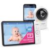 imageVTech Video Baby Monitor with 1000ft Long Range Auto Night Vision 28 Screen 2Way Audio Talk Temperature Sensor Power Saving Mode Lullabies and Wallmountable Camera with Bracket White7 Screen Wifi
