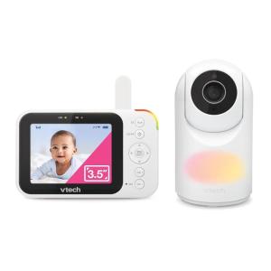 imageVTech Advanced HQ Max Twin 7quot Digital Video 2Cameras Baby Monitor with Pan Tilt Zoom Long Battery Life 5000mAh IPS Screen Adaptive MultiColor Night Light 2Way Talk HQ Display No WiFi White35 1 Cam