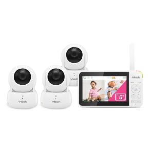 imageVTech VM9282HD 5 720p HD Display 2 Cameras Baby Monitor110 Wide Angle ViewRemote PanTiltZoomNight VisionUp to 1000ft RangeTemperature Sensor9 Soothing Sounds ampamp Lullabies2Way TalkNo WiFi3 Cameras