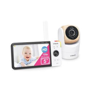imageVTech VM9282HD 5 720p HD Display 2 Cameras Baby Monitor110 Wide Angle ViewRemote PanTiltZoomNight VisionUp to 1000ft RangeTemperature Sensor9 Soothing Sounds ampamp Lullabies2Way TalkNo WiFi1 Camera