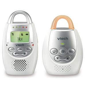 imageVTech Communications DM221 Audio Baby Monitor with up to 1000 ft of Range Vibrating SoundAlert Talk Back Intercom ampamp Night Light Loop WhiteSilver1 Count Pack of 1