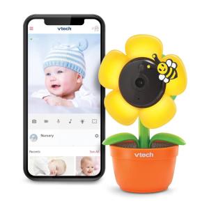 imageVTech RM9751 Yellow Daisy Smart WiFi Baby Camera iOS ampamp Android Enabled 1080p Full HD Privacy Mode Cover Night Light Soothing Sounds ampamp Lullabies Twoway IntercomTemperature Sensor Night Vision
