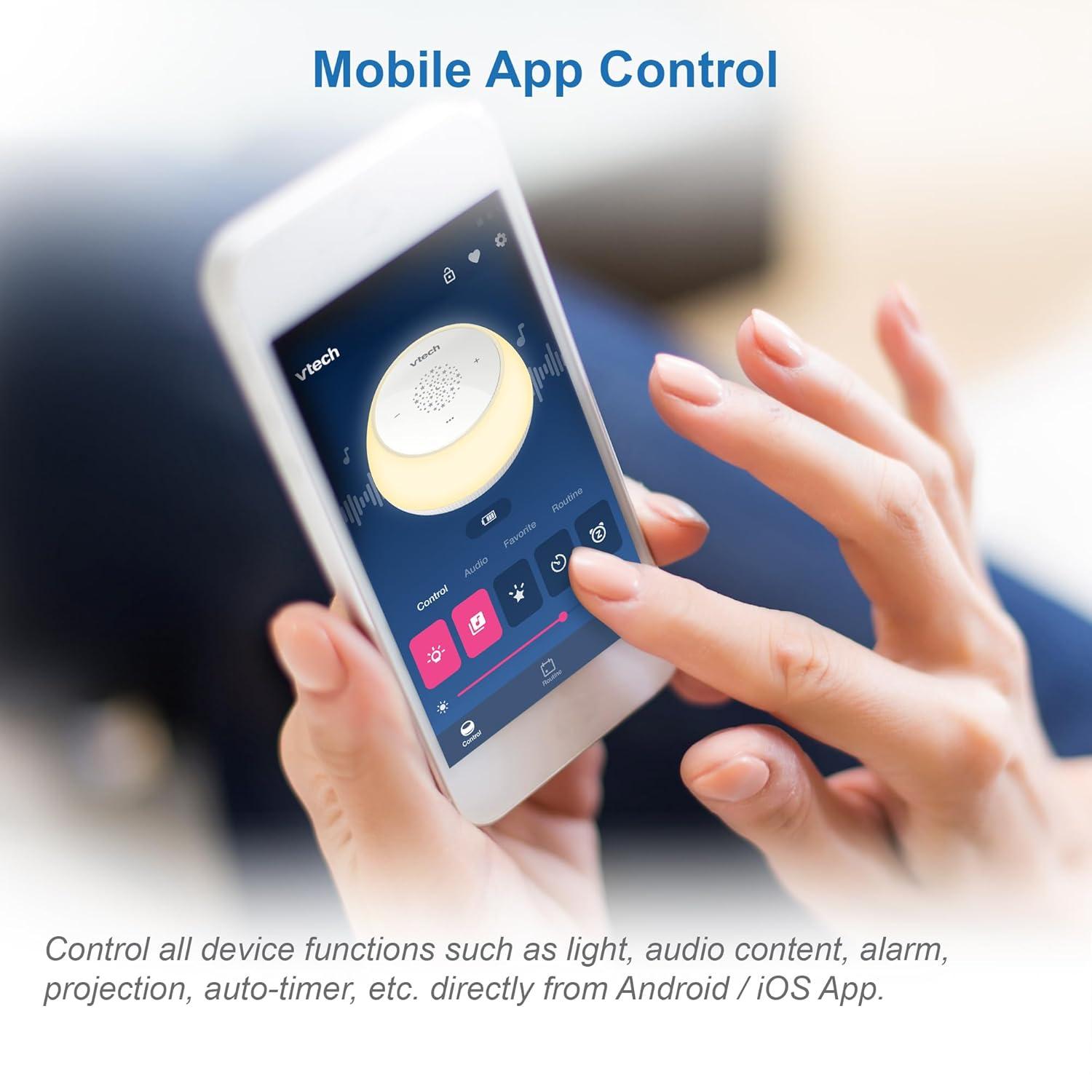 imageVTech BC8213 VHush Junior Sleep Training Soother with 40 StoriesSongsSounds ampamp Record Your own Voice Portable Bluetooth HD Speaker 250 MultiColor Night Light Ceiling ProjectorVHush Junior