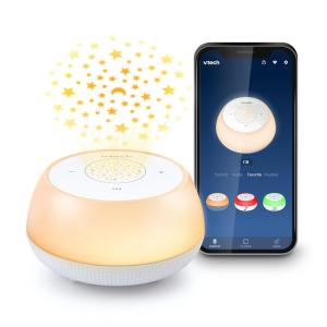 imageVTech BC8213 VHush Junior Sleep Training Soother with 40 StoriesSongsSounds ampamp Record Your own Voice Portable Bluetooth HD Speaker 250 MultiColor Night Light Ceiling ProjectorVHush Junior