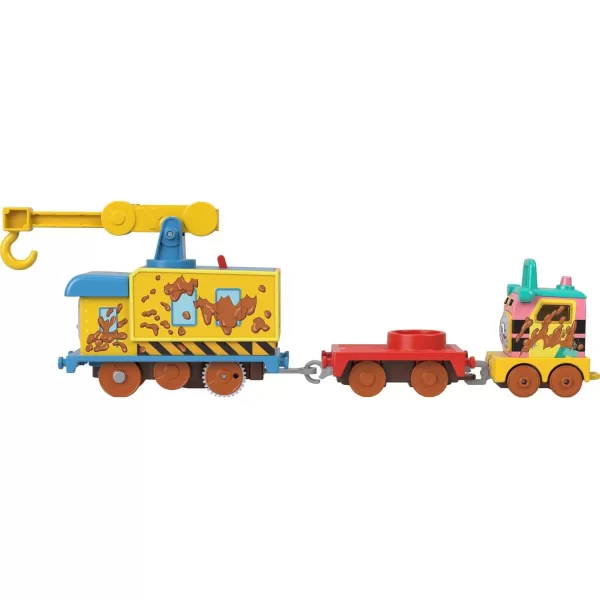 Thomas ampamp Friends Motorized Toy Train Wobbly Cake Thomas Engine with Cargo Cars ampamp Pieces for Pretend Play Preschool KidsAges 3 YearsMuddy Friends
