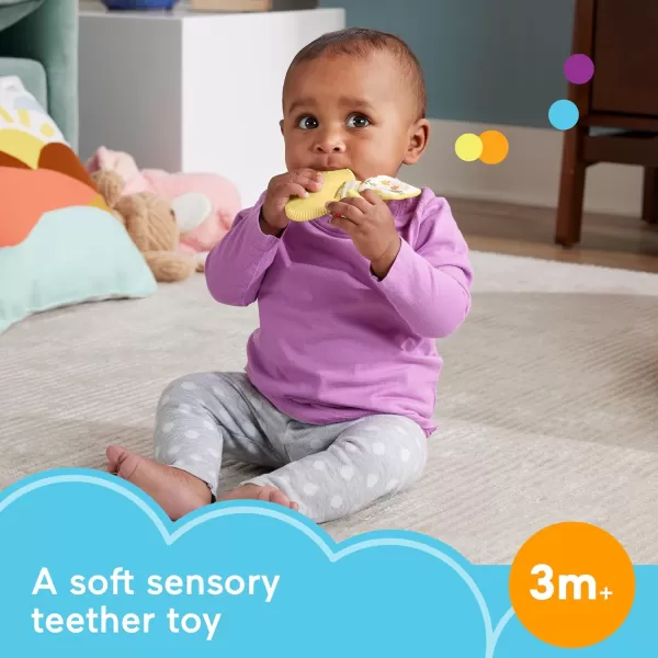 FisherPrice Baby Sensory Toy Shake amp Spin Axolotl for Fine Motor Activity for Newborns Ages 3 MonthsBunny Teether