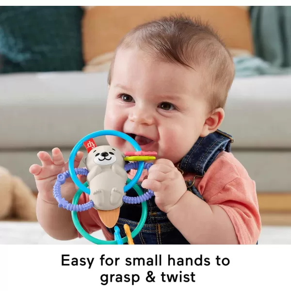 FisherPrice Baby Sensory Toy Shake amp Spin Axolotl for Fine Motor Activity for Newborns Ages 3 MonthsOtter Teether