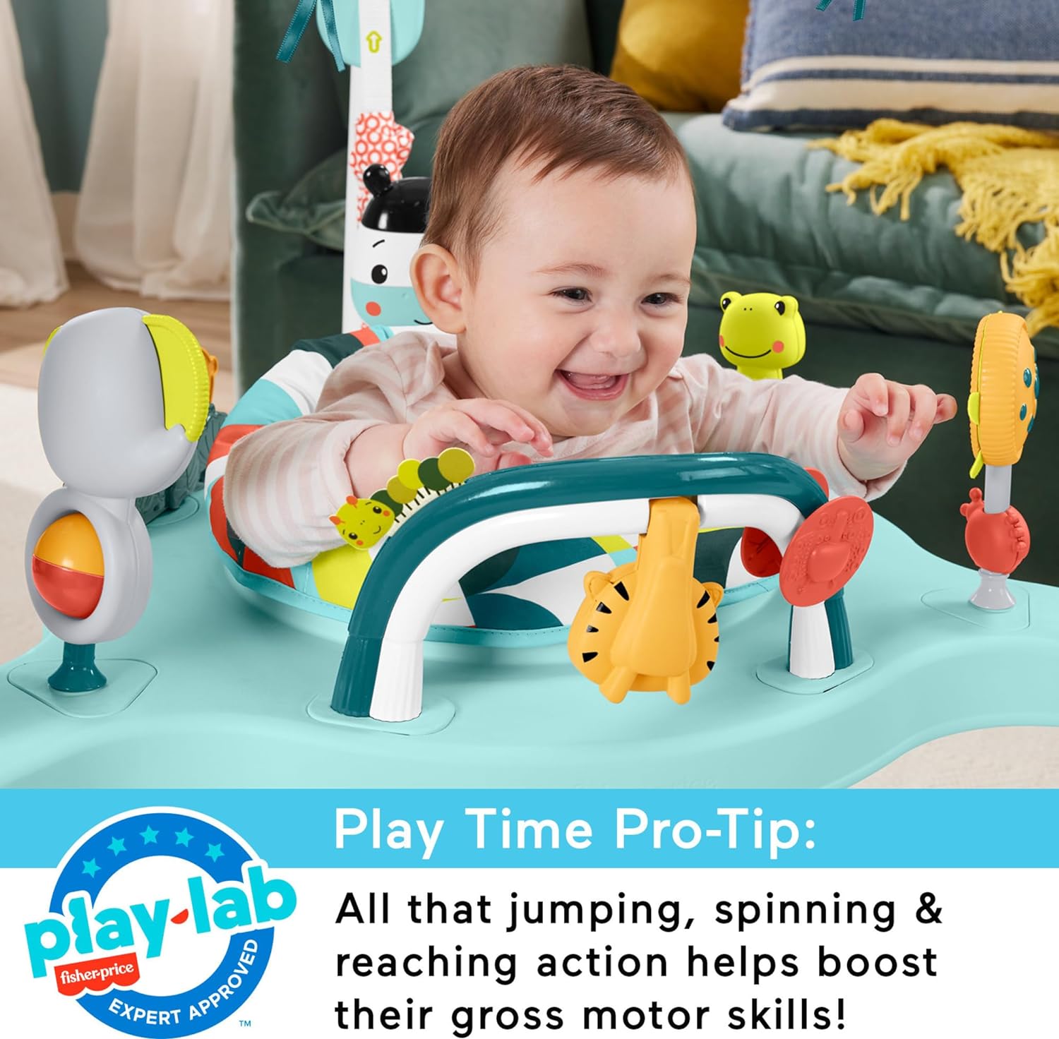 FisherPrice Baby Bouncer Color Climbers Jumperoo Activity Center with Music Lights amp Developmental Toys Amazon ExclusiveColorful Corners Jumperoo