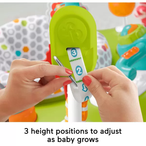 FisherPrice Baby Bouncer Pink Petals Jumperoo Activity Center with Music Lights Sounds and Developmental ToysFitness Fun Jumperoo