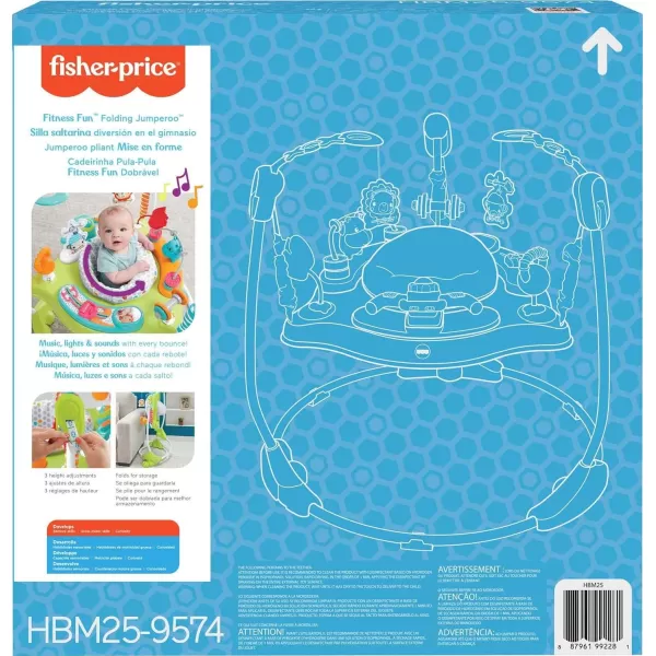 FisherPrice Baby Bouncer Pink Petals Jumperoo Activity Center with Music Lights Sounds and Developmental ToysFitness Fun Jumperoo