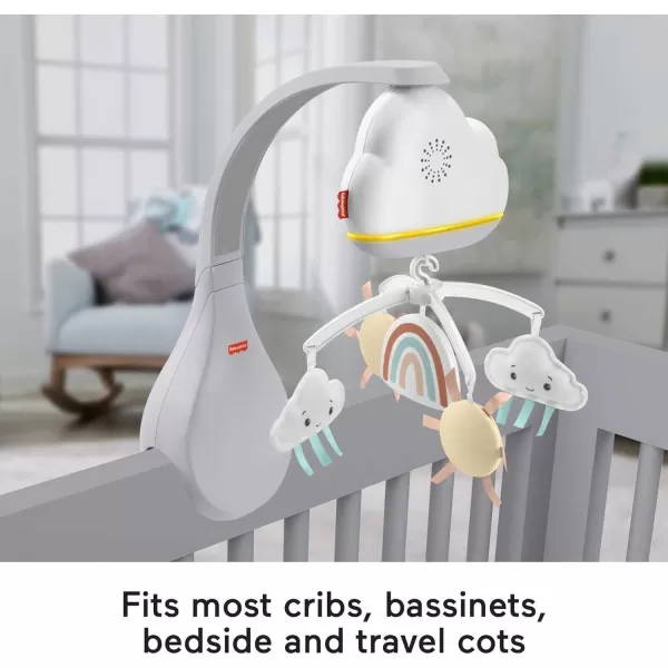 FisherPrice Baby Crib Toy 3in1 Projection Mobile Butterfly Dreams Sound Machine with Light Projection for Newborn to ToddlerRainbow Showers