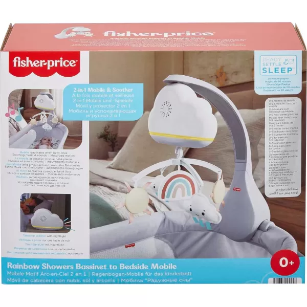 FisherPrice Baby Crib Toy 3in1 Projection Mobile Butterfly Dreams Sound Machine with Light Projection for Newborn to ToddlerRainbow Showers