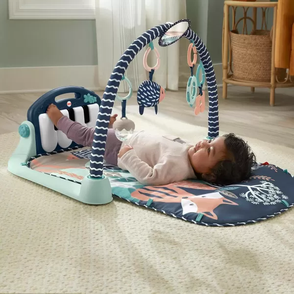 FisherPrice Baby Gift Set Deluxe Kick amp Play Piano Gym amp MaracasPlaymat amp Musical Toy with Smart Stages Learning Content plus 2 Rattles Amazon ExclusiveMoonlight Fawn Kick N Play