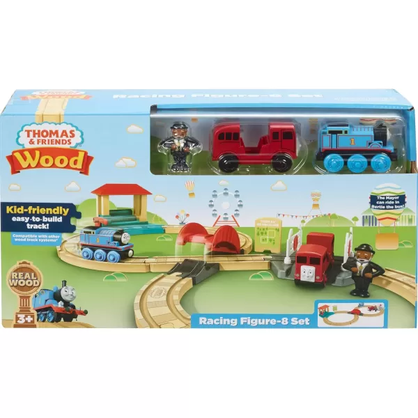 Thomas amp Friends Wooden Railway Toy Train Set Figure 8 Track Pack with Thomas Wood Engine for Preschool Kids Ages 3 YearsRacing 8 Pack