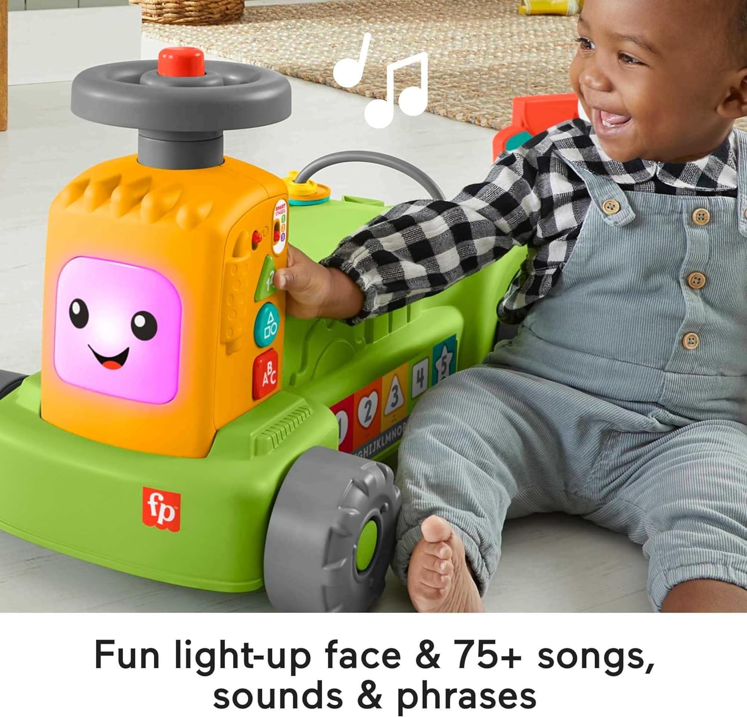 FisherPrice Laugh amp Learn Baby to Toddler Toy 4in1 Farm to Market Tractor Ride On with Pull Wagon amp Smart Stages for Ages 9 MonthsFisherPrice Laugh amp Learn Baby to Toddler Toy 4in1 Farm to Market Tractor Ride On with Pull Wagon amp Smart Stages for Ages 9 Months