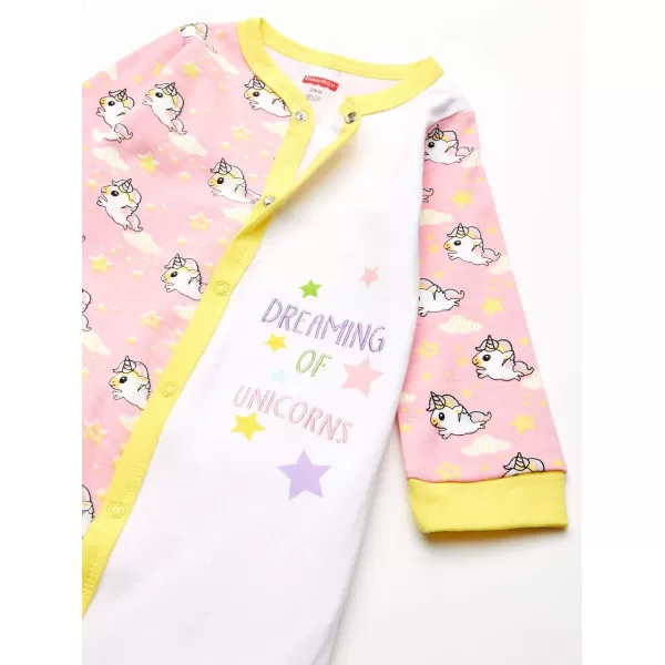 FisherPrice Embroidered OnePiece CoverallWhitePink
