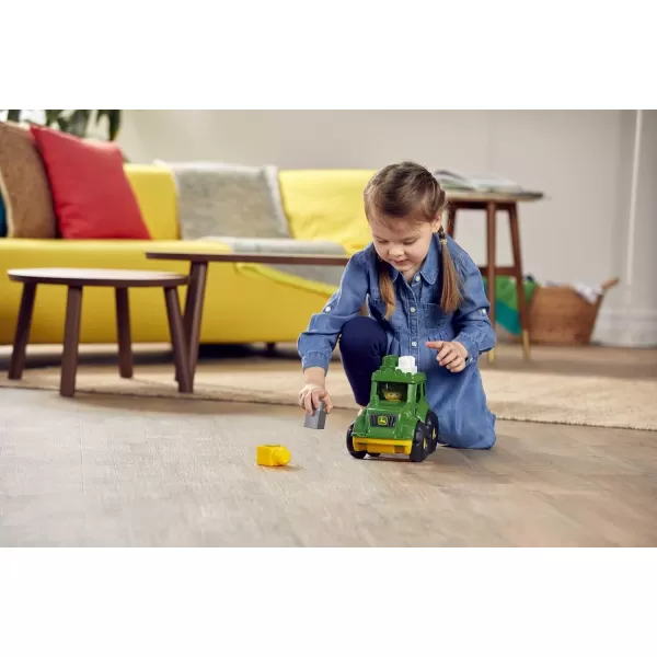 MEGA BLOKS Cat Building Blocks Toy Fisher Price Lil Dump Truck With 7 Pieces 1 Figure Yellow Gift Ideas For KidsJohn Deere Lil Tractor