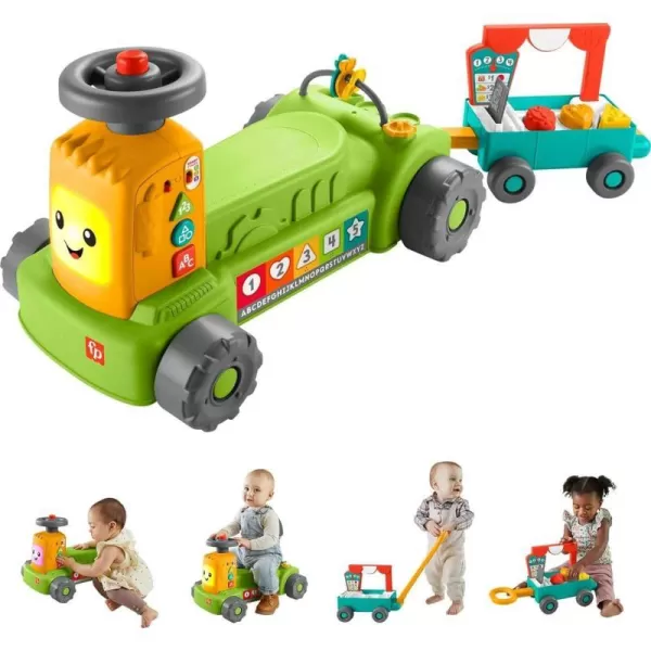FisherPrice Laugh amp Learn Baby to Toddler Toy 4in1 Farm to Market Tractor Ride On with Pull Wagon amp Smart Stages for Ages 9 MonthsFisherPrice Laugh amp Learn Baby to Toddler Toy 4in1 Farm to Market Tractor Ride On with Pull Wagon amp Smart Stages for Ages 9 Months