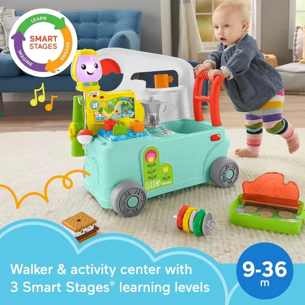 FisherPrice Laugh amp Learn Baby to Toddler Toy 3in1 OntheGo Camper Walker amp Activity Center with Smart Stages for Ages 9 Months TanGreenTeal 1 unit pack of 1