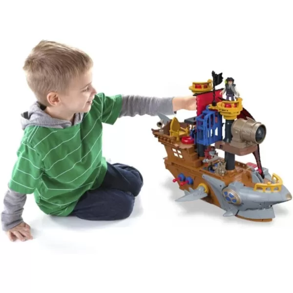Imaginext Preschool Toy Shark Bite Pirate Ship Playset With Figure amp Accessories For Pretend Play Ages 3 YearsStandard Playset