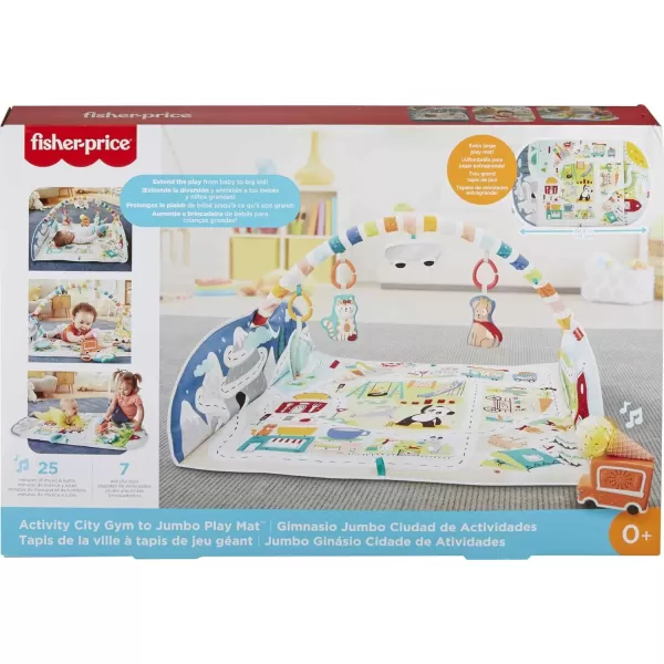 FisherPrice Baby Gift Set 3In1 Music Glow And Grow Gym amp Hedgehog Plush Playmat With 5 Linkable Toys For Newborn Sensory PlayActivity City Play Mat