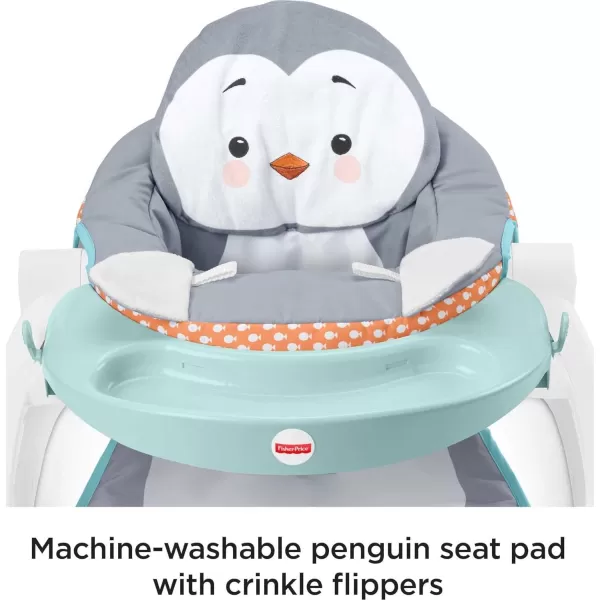 FisherPrice Baby Portable Baby ChairDeluxe SitMeUp Floor Seat with Removable Toys and Snack TrayHappy HillsPenguin Island