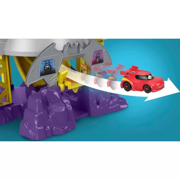 FisherPrice DC Batwheels Toy Car Race Track Playset Launch amp Race Batcave with Lights amp Sounds Bam The Batmobile amp Redbird Vehicles Ages 3 YearsStandard Packaging