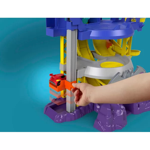 FisherPrice DC Batwheels Toy Car Race Track Playset Launch amp Race Batcave with Lights amp Sounds Bam The Batmobile amp Redbird Vehicles Ages 3 YearsStandard Packaging